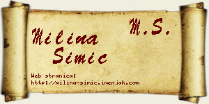 Milina Simić vizit kartica